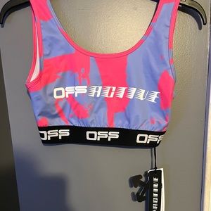 Off white active sports bra